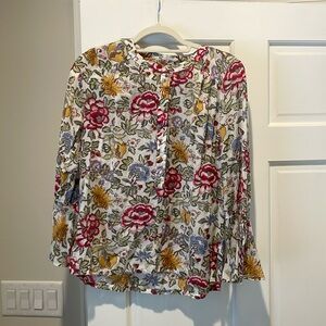 Loft floral bell sleeve lightweight shirt